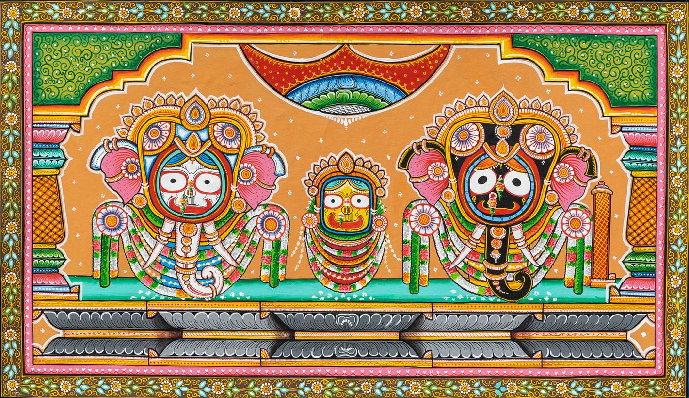 Gajanan Vesha Jagannath | Trimurti of Puri Pattachitra Style