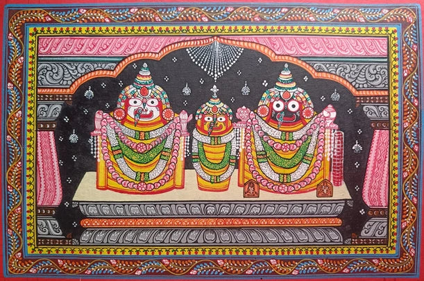 Bada Sihara Vesha | Trimurti of Puri Pattachitra Style