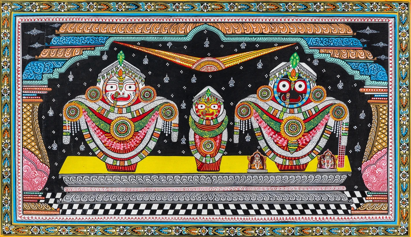 Badasinghara Avatar Jagannath | Trimurti of Puri Pattachitra Style