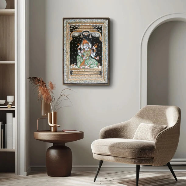 Bhagawati | Saraswati Pattachitra Style