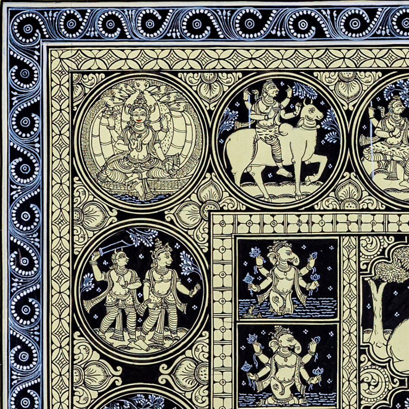 Chaturbhuj Gajanan | Legends of Ganesha Pattachitra Style