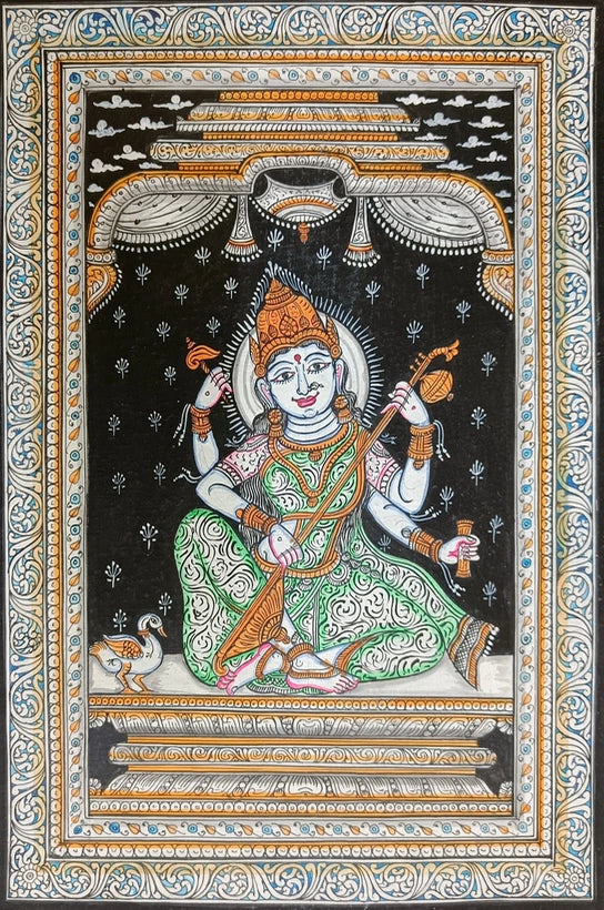 Bhagawati | Saraswati Pattachitra Style