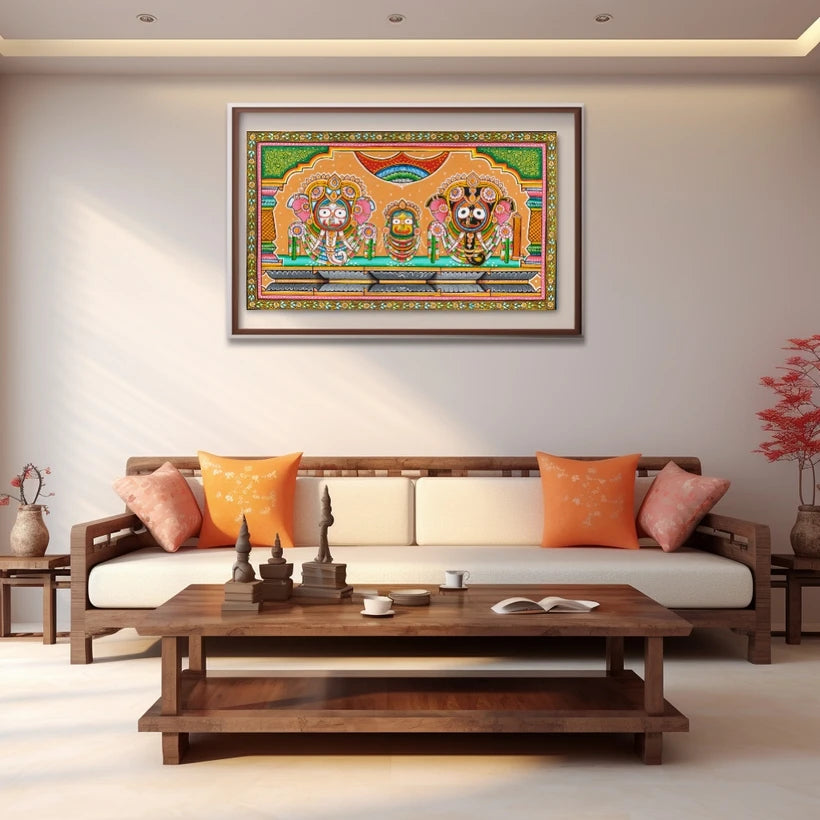 Gajanan Vesha Jagannath | Trimurti of Puri Pattachitra Style