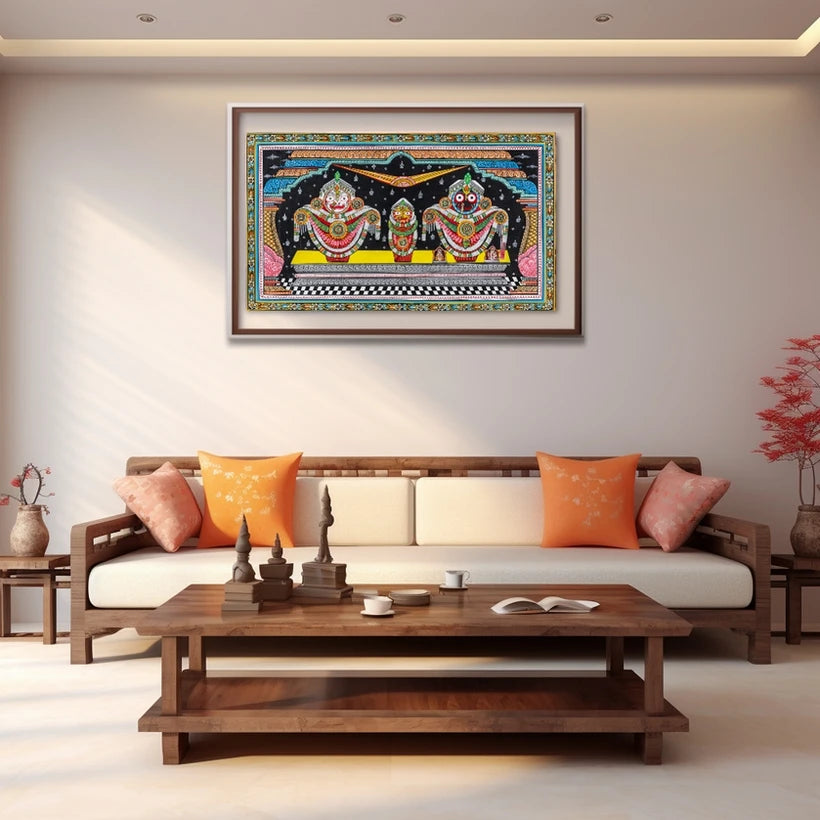 Badasinghara Avatar Jagannath | Trimurti of Puri Pattachitra Style