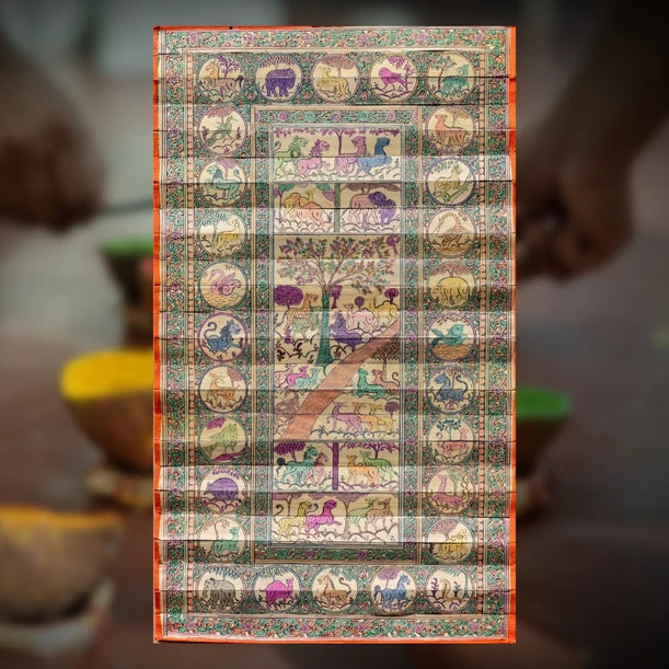 Fauna Art Etched on Palm Leaf