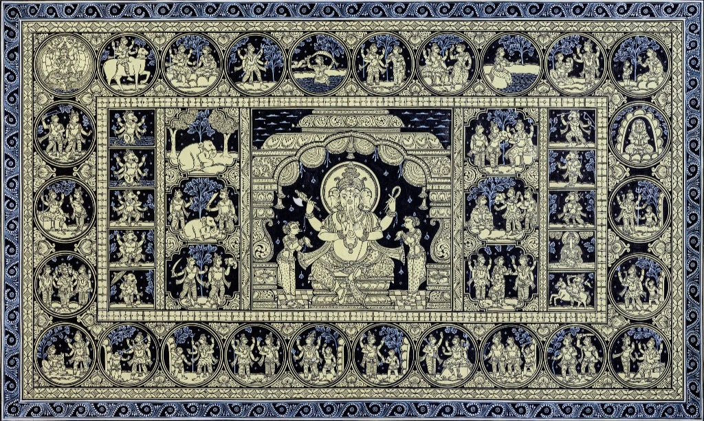 Chaturbhuj Gajanan | Legends of Ganesha Pattachitra Style