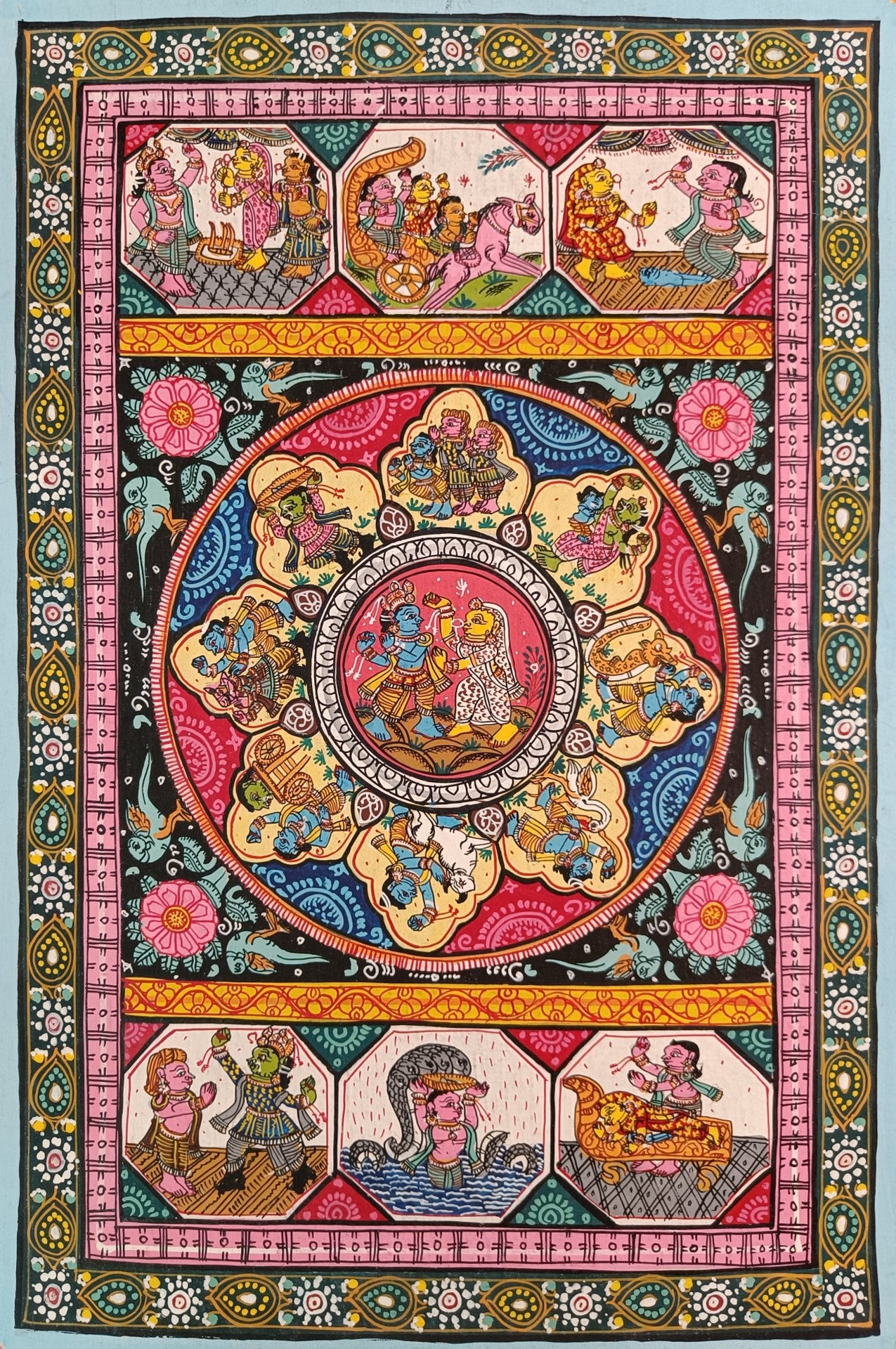 Eternal Love | Radha and Krishna Pattachitra Style